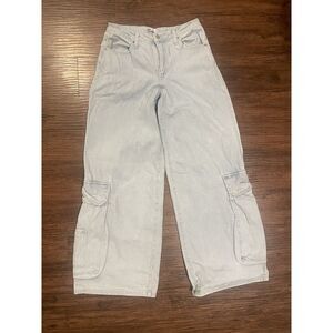 SO Woman's‎ Denim Baggie Y2K Wide Leg Jeans Pocket 9/29